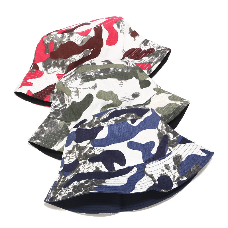 Wholesale  best selling camouflage double-sided basin hat spring and summer travel sun protection sun hat men's and women's fisherman hat